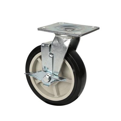 China Other 1 Ton Load Capacity Industrial Caster PVC Swivel Brake Caster Rotary Side Wheels for sale