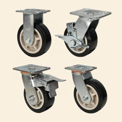 China Other China manufacturer black pvc/pu caster industrial trolley wheel heavy duty adjustable swivel caster wheels 5inch for sale