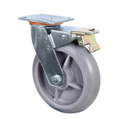 China Other PIVOT Rigid Swivel & Rigid industrial casters wheels 6.0 inch heavy duty swivel casters tpr thermoplastic rubber silent casters with brake à venda