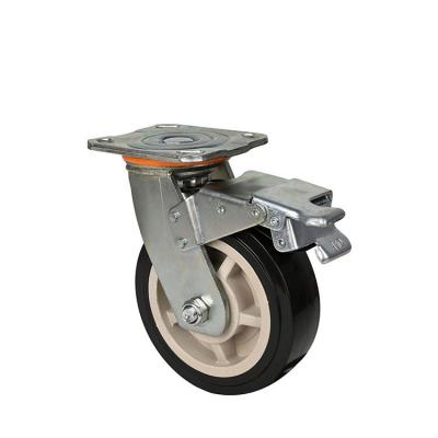 China Other PIVOT Rigid Swivel & Rigid Flat Plate Caster Wheel With Brake Heavy Duty Trolley Wheels à venda