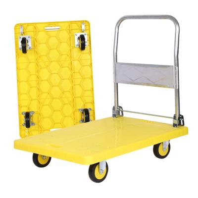 China 90*60cm Industrial Hand Truck Four Wheel Folding Flat Cart 773 Ib Utility Cart for sale