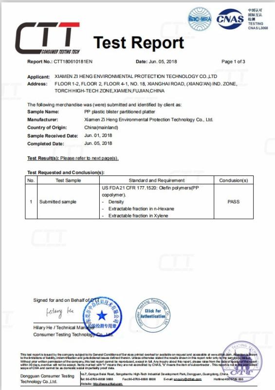 FDA - Xiamen Zi Heng Environmental Protection Technology Co., Ltd.