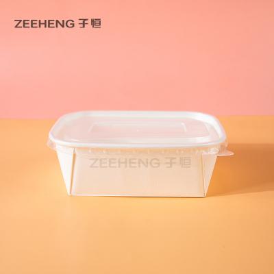 China Ziheng High Quality Rectangle Disposable Bowls Paper Food Container With Lids for sale