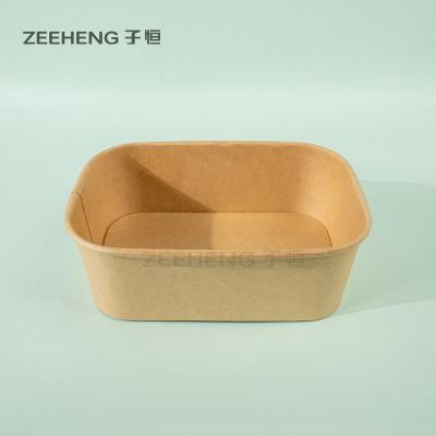 China ZEEHENG 750ml Kraft Rectangular Paper Bowl 300pk Te koop