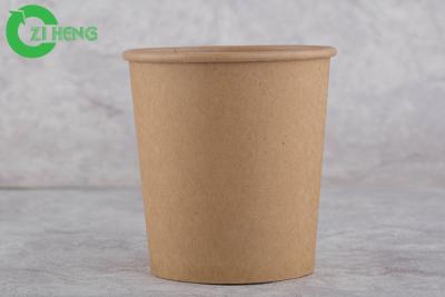 China Food Grade Brown Disposable Paper Cups 480 ML Hard Strong For Water / Beverage for sale