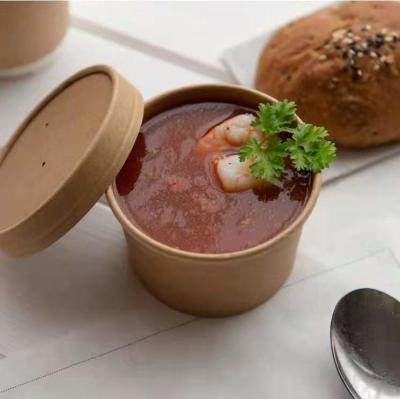 China Soup Cups Kraft paper bowls with Lids EU / CE Standard for sale