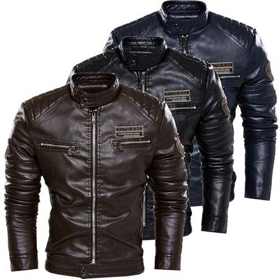 China 2021 New Men's Casual QUICK DRY Jacket Fashion Leather Zipper Plus Size Jacket for sale