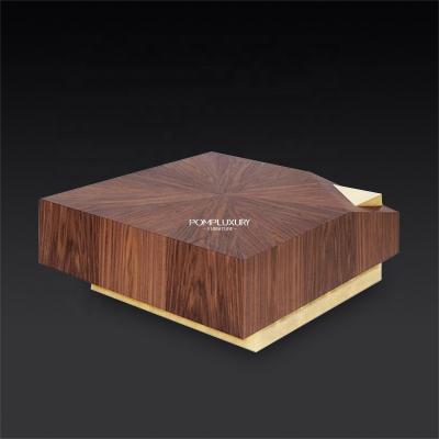 China Black Walnut Solid Wood Tea Table Living Room Convertible Nordic Light Luxury Square Coffee Table for sale