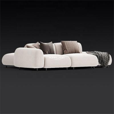 China Contemporary modern luxury villa l shape combination fabric corner sofas,sectionals living room corner sofa set arc furniture for sale