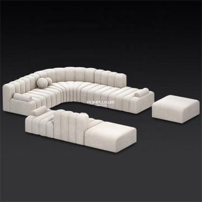 China Modern Design Living Room Sofa Couch Living Room Sectional Contemporary Modular Corner Curved Round Round Sofa for sale