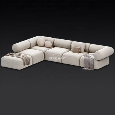 China Contemporary Wholesale Furniture Channel Adorning Modern Luxury Sofa L Shape Living Room Corner Sofa Set Sofa Modular White for sale