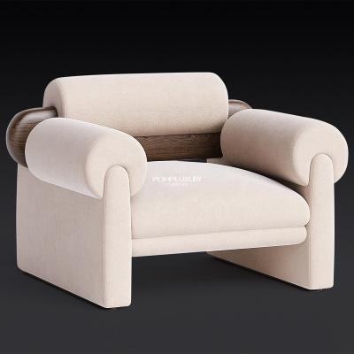 China Convertible Sofa Chair Upholstered Arm Chairs Luxury Simple Modern Living Room White Leisure Accent Chairs for sale