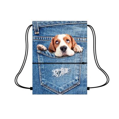 China Eco-Friendly Reusable Gift Bag Drawstring Bag Large Capacity Polyester Drawstring Bag Logo Custom NO MOQ for sale