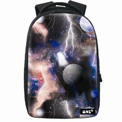 China Customized Beautiful Blue Galaxy Backpack Waterproof Bag With Hidden Compartment Backpack For Laptop for sale