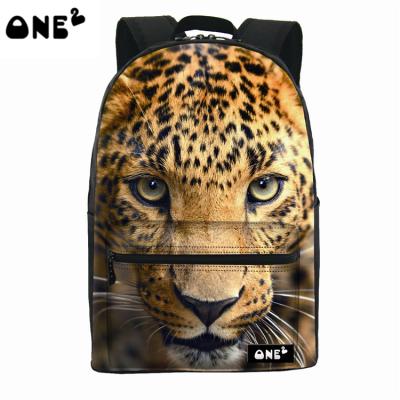 China One2 cool design 3d cheetah animal backpack waterproof for kids leisure rucksack shoulder strap adjustable for sale