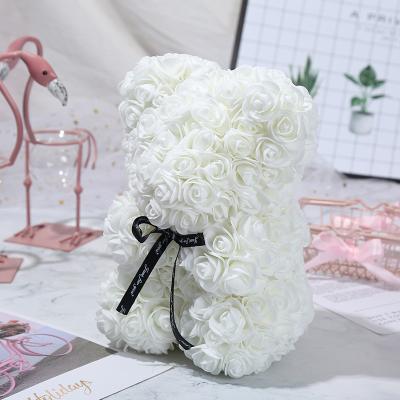 China PE various specifications flower rose bear teddy bear for valentine gift for sale