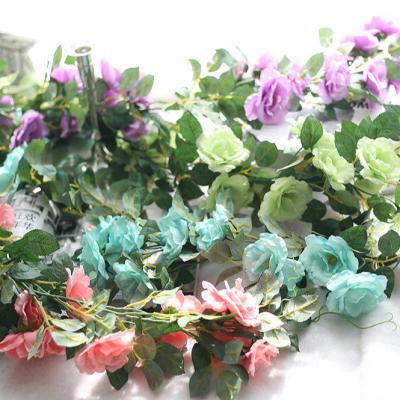 China Rose Flower Type Hanging Garland Wedding Flower Garland String Artificial Flower Wreath Good Quality Artificial Flower Wreath for sale