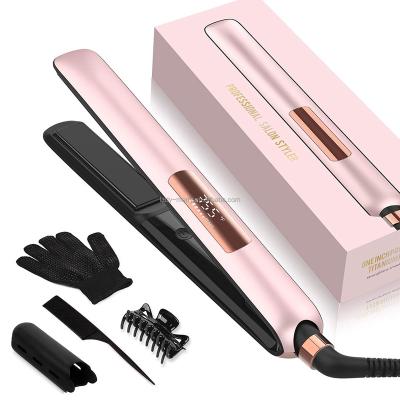 China Hotel Amazon Hair Straightener Titanium Flat Iron Hair Straightener for sale