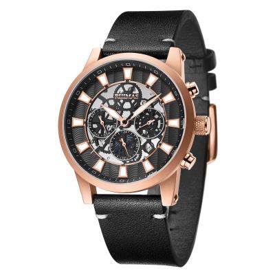 China Luxury Military Leather Mechanical Auto Date Waterproof Automatic Watch Montre Homme Alarm Watches For Men for sale