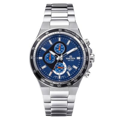 China Custom Luxury Watch Reloj Hombre Logo Mens Chronograph Stainless Steel Wrist Watches Auto Date Fashion for sale