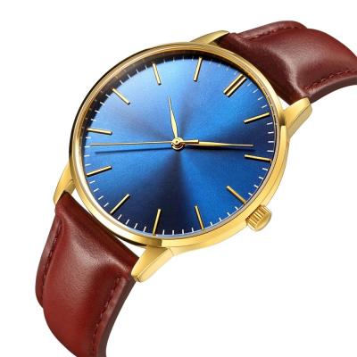 China Quartz 3 Style Date Watches Men Wrist Automatic Cool Minimalist Leather Strap Relojes Watch Hands Waterproof Hombre for sale