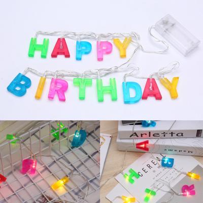 China Well Selling Birthday Gift Happy Birthday Letter String Lights Decoration Kid Room for sale