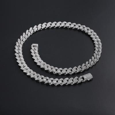 China Wholesale Jewelry Men's Hiphop Fashion Necklace Miami Ice OU Cuban Chain Chain for sale