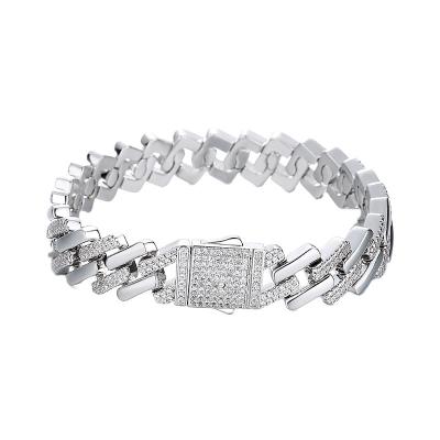 China Hiphop fashion cool hip hop bracelet Miami Cuban men and women ice crystal bracelet for sale