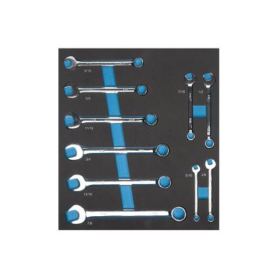 China Bicycle Motorcycle Repairing & Maintenance 10PCS 7/16' - 7/8' Open End Combination Wrench Ratcheting Set In EVA Foam For Car Truck Vehicle Repair for sale