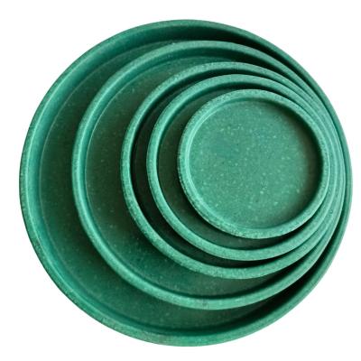 China Tray Saucers Indoor Outdoor Flower Plant Pot Saucer Aesthetic and Durable Drip Trays Dark Green Round for sale