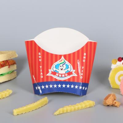 China Useble Disposable Custom Sock Square Round Jumbo Sauce With Sauce Container Vented Takeout Korea French Fries Food Paper Packaging Box for sale