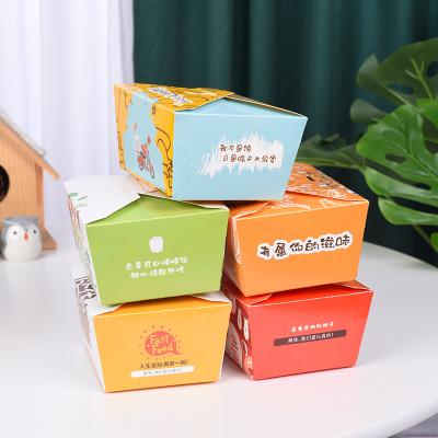 China Wholesale Recycled Materials Factory Customs Services Portable Greaseproof Food Packaging Box Quick Take Out Boxes for sale