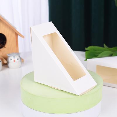 China Factory Wholesale Greaseproof Wedge Box Materials Factory Recycled Compostable Sandwich Wedge Containers for sale