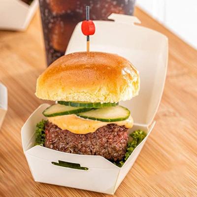 China Biodegradable 12*12*10 Custom Printed Dispasoble Pink Candy Cane Food Burger Paper Packaging Takeout Box for sale