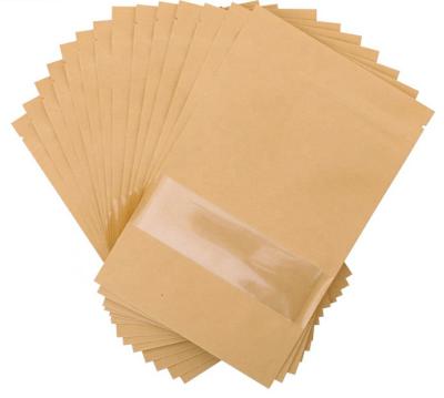 China Large Size Cheap Wholesale Size Clear 500G Window Stand Kraft Paper Bags Moisture Proof With Zip Lock for sale