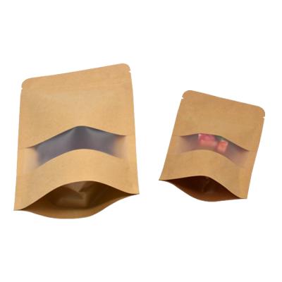 China Recyclable ON SALE Kraft Paper Bag With Window Factory Supply Paper Bags Clear Kraft Paper Pouch Bag Customized for sale