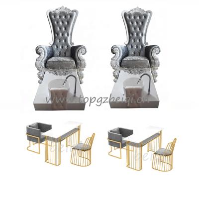 China Luxury; Antiquity ; European Pink Pedicure Chair Non Plumbing Wholesale Salon Equipment For Kids Used Pedicure Spa Foot Massage Chair for sale