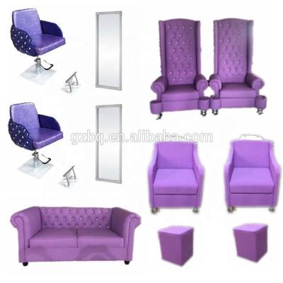 China Luxury; Antiquity ; 2020 Fashion European Purple Chair Used King Throne Massage Chair Pedicure Beauty Nail Salon Equipment for sale