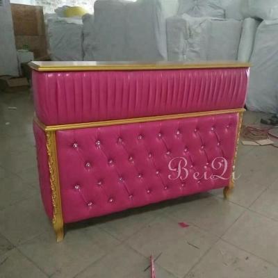 China Luxury; Antiquity ; Wholesale Pink Fancy European Furniture Reception Salon Nail Beauty Case Payment Table for sale