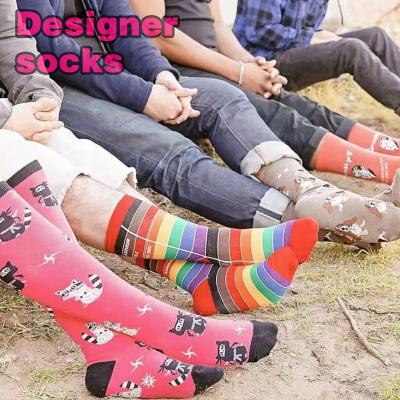 China Excellent quality designer sporty logo sock high loose long knee socks women stocking sock for sale