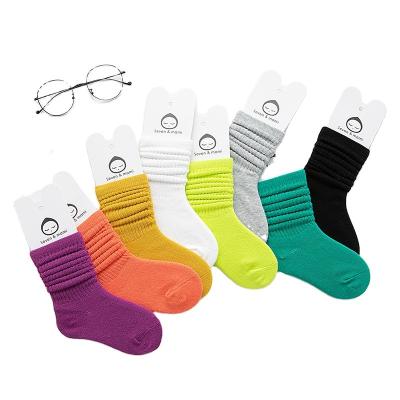 China Long neon multi color kids cotton slouch socks little girl sporty luminous slouch socks for sale