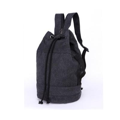 China New Single Shoulder Backpacks White Drawstring Black Canvas Backpack Durable Stylish Bag Rucksacks For Men for sale