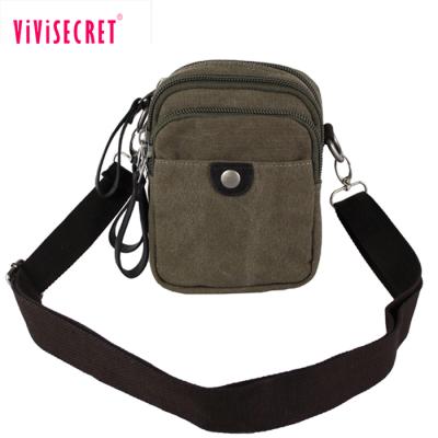 China Simple Small Men's Bag Eco-Friendly Vintage Shoulder Bag Canvas Bilateral Messenger Bag For Men With Low Price for sale