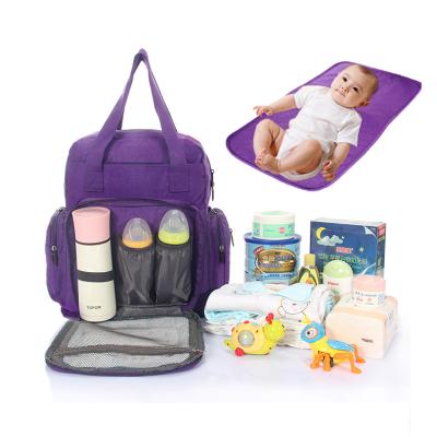 China Backpack Printing Ladies Mommy Bag Handbags Baby Diaper Diaper Bags Waterproof Mom Diaper Backpack for sale