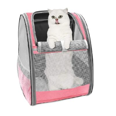 China Custom Made Mesh Breathable Pet Travel Dog Backpack Easy Care Portable Pet Carrier for sale