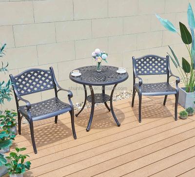 China Cast Aluminum Frame Set Backyard Use Furniture Simple Style Water Proof Coffee Table for sale