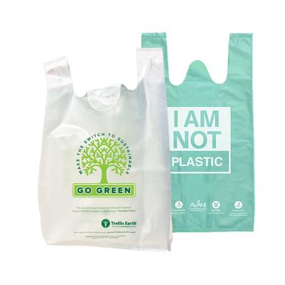 China Environmental Protection Grocery Vest Fully Degradable Biodegradable Plastic Bag For Shopping for sale