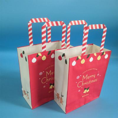 China Recycled Materials Customized Print Logo Craft Square Kraft Paper Halloween Christmas Gift Bag Branded Paper for sale