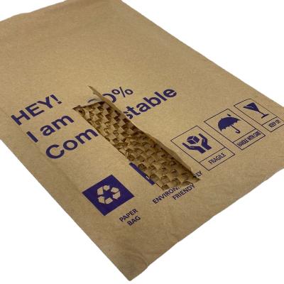 China Shock Resistance Wholesale Eco Honeycomb Padded Cushion Envelope Paper Mailer Envelope Packaging Bag Envelope Express Bag for sale