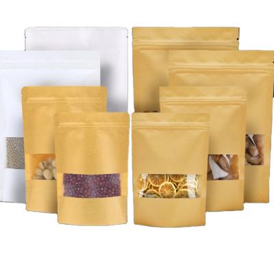 China Kraft Paper Ziplock Food Packaging PE Biodegradable Paper Zipper Bag And Lamination Stand Up Pouch Hot Sale for sale